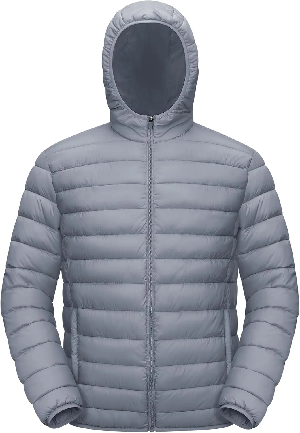 TACVASEN Men's Hooded Puffer Water-Repellent Down Alternative Jacket Insulated Lightweight Windbreaker Quilted Coat