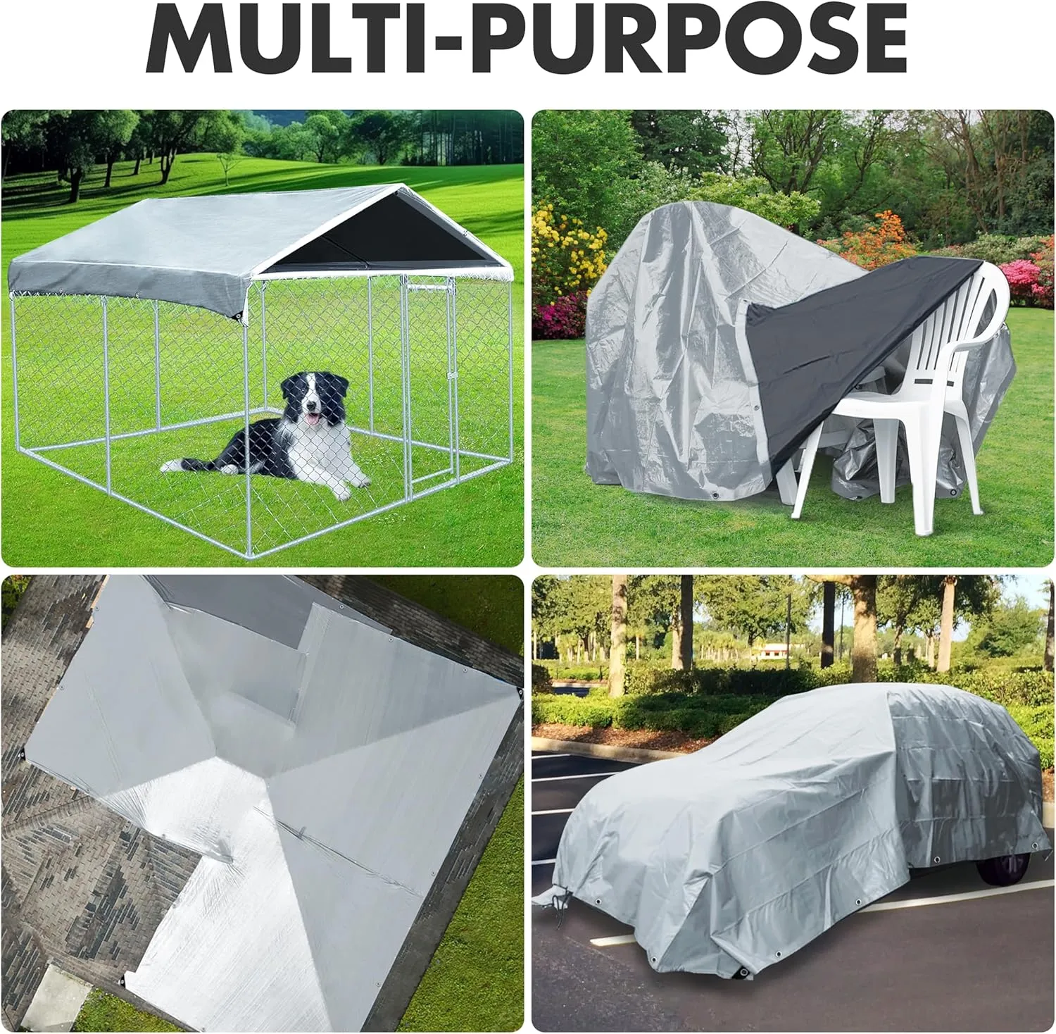 Tarp Heavy Duty 8x10ft Waterproof Tarps,10mil Uv Resistant,Multipurpose Silver/Black Tarps for Cars,Camping,Roof,Ship,Garden.by-MVPNET