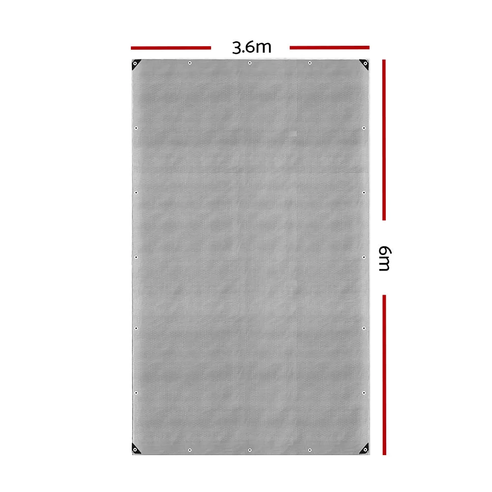 Tarp Tarpaulin 3.6X6M Canvas Camping Heavy Duty Sun Cover