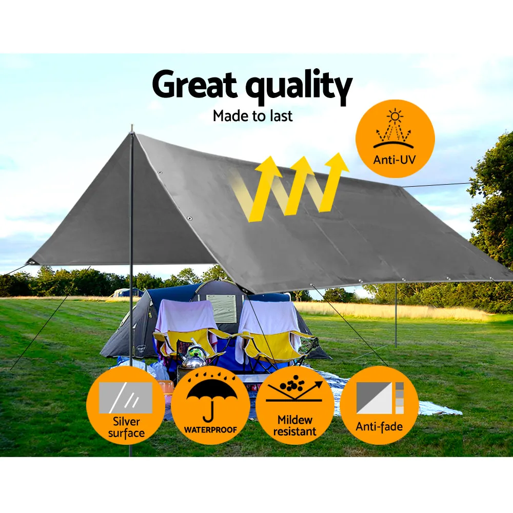 Tarp Tarpaulin 3.6X6M Canvas Camping Heavy Duty Sun Cover