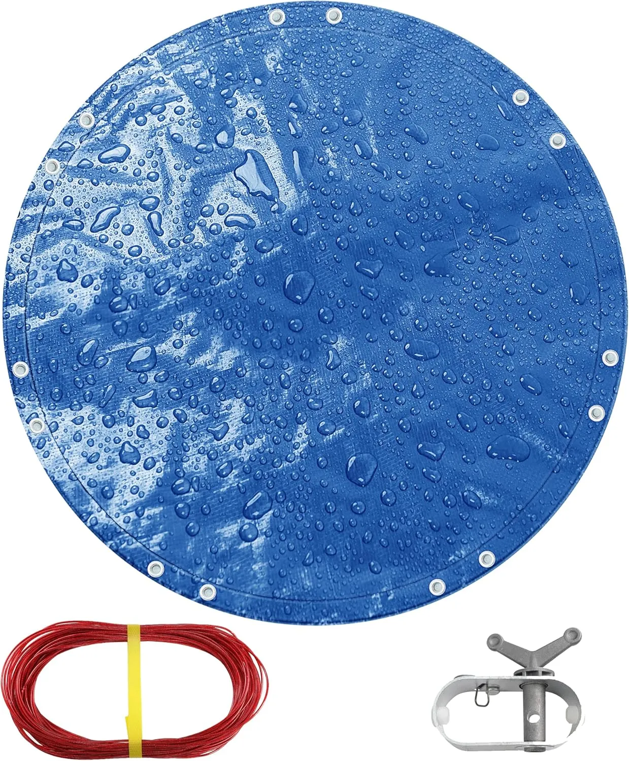 TARPAL 22ft Round tarp Waterproof 8mil Poly Tarps Pool Cover Multifunctional Tarpaulin Pool Covers for Above Ground Pools Dust and UV Resistance .（Blue/Black）
