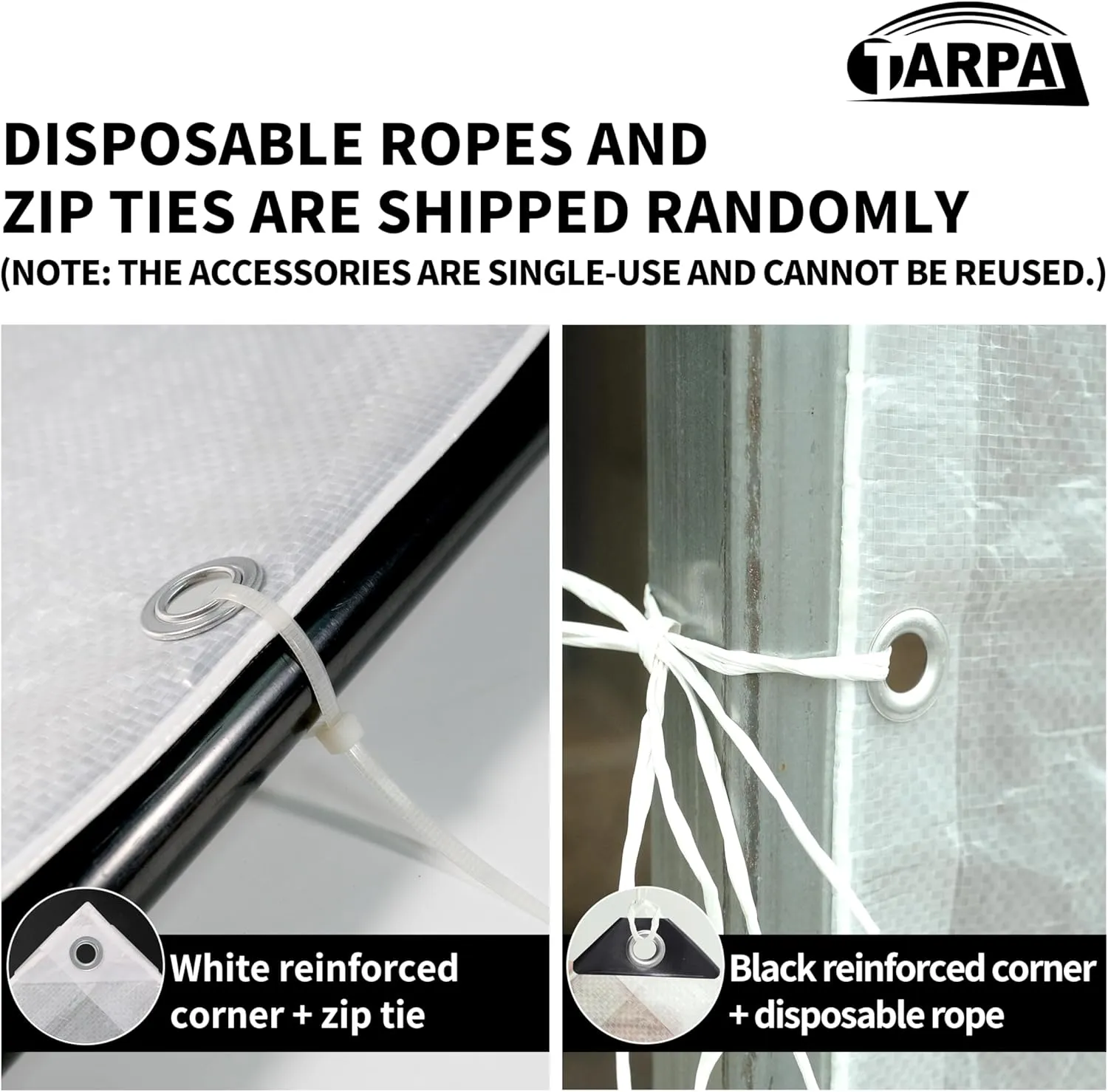 TARPAL 4'x8'（2pack） Semi Clear White Tarp Waterproof Green House Cover with Grommets 7.5mil Clear Poly tarps for Gardening,Farm, Garden,Chicken Coops，Outdoor