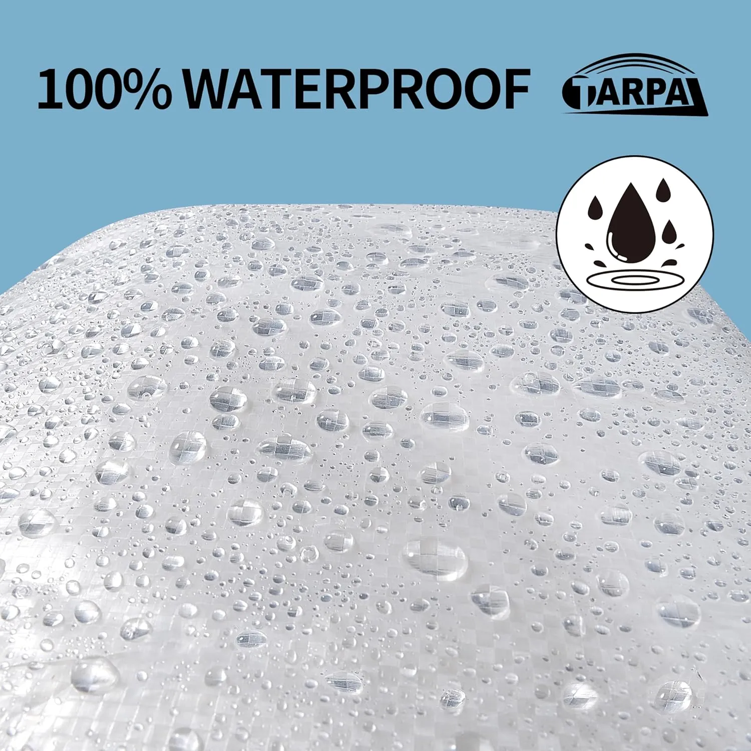 TARPAL 4'x8'（2pack） Semi Clear White Tarp Waterproof Green House Cover with Grommets 7.5mil Clear Poly tarps for Gardening,Farm, Garden,Chicken Coops，Outdoor