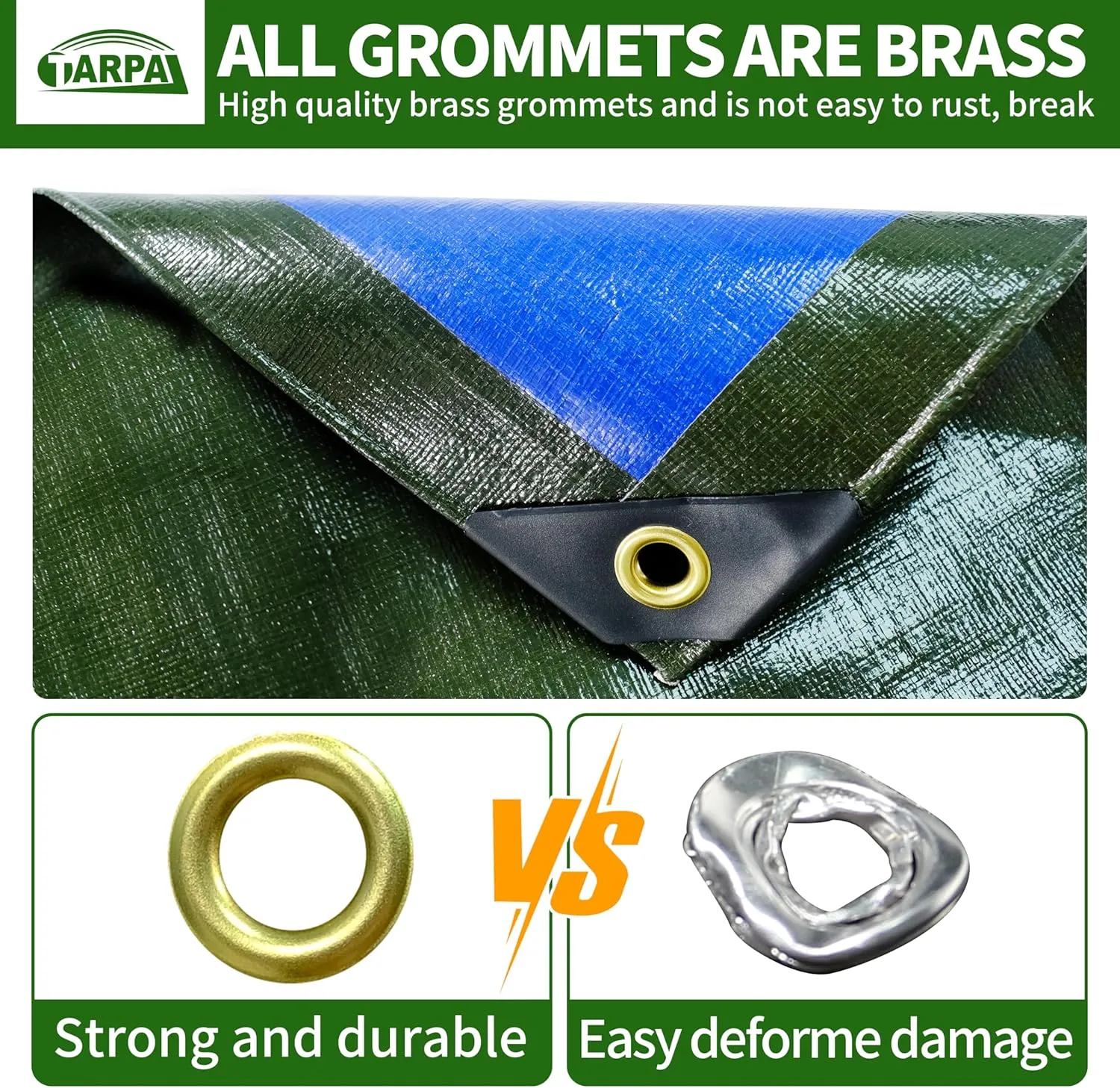 TARPAL Tarps 14x20 Feet Large Tarp 16mil Heavy Duty Tarp with Brass Grommets Every 17.7" Green Tarps UV Protection&Anti-Tear Cover for Firewood,Roof,Pool,Tarpaulin