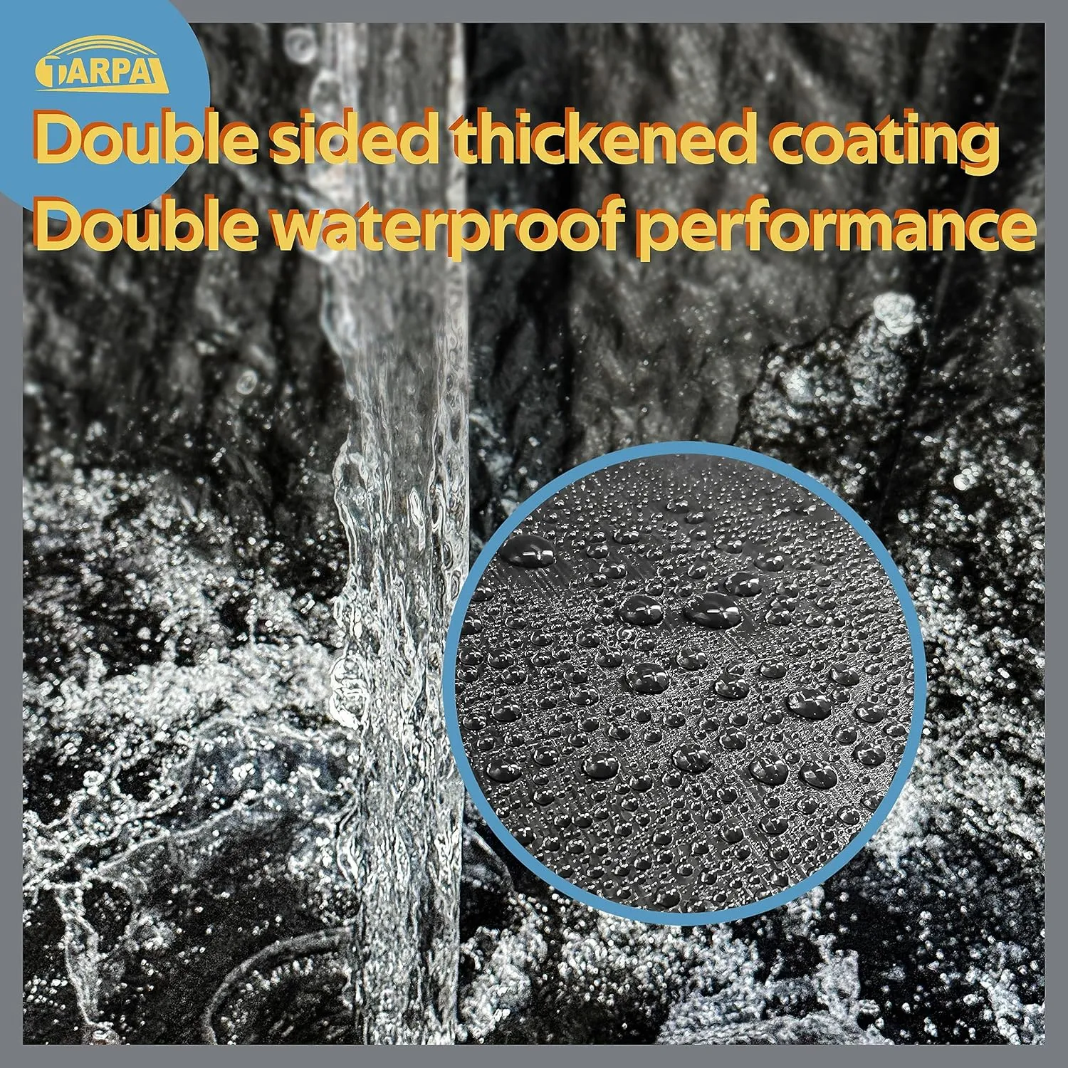 TARPAL Waterproof tarp 5x5（2Pack） Black Heavy Duty tarp 14mil polyethylene tarps Multifunctional Tarpaulin，Snow or UV Protection,Suitable for Outdoor Furniture, awnings,Roofs,Tents tarp Cover