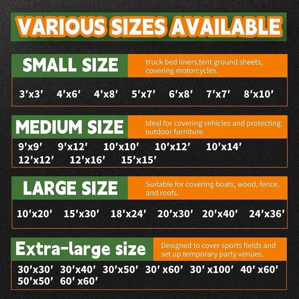 Tarps Heavy Duty Waterproof 10x12 Feet, 10Mil Multipurpose Poly Tarp Cover with Metal Grommets and Reinforced Edges, Silver/Brown Tarp by RAINDEWAY