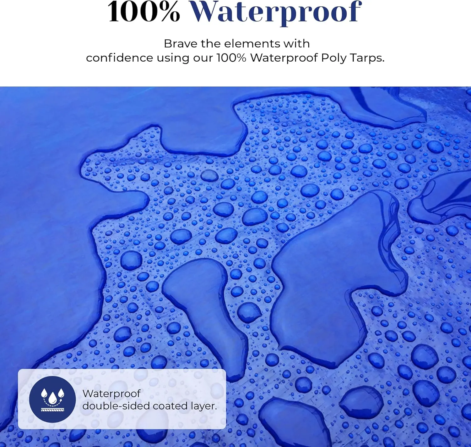 Tarps Now 6x16 ft Heavy Duty Plastic Tarp (Poly Tarp) | 6 MIL Waterproof Cover | Rip & Tear-Resistant | Rustproof Grommets & Reinforced Edges | Ideal for Roofing, Camping & Tent - Blue