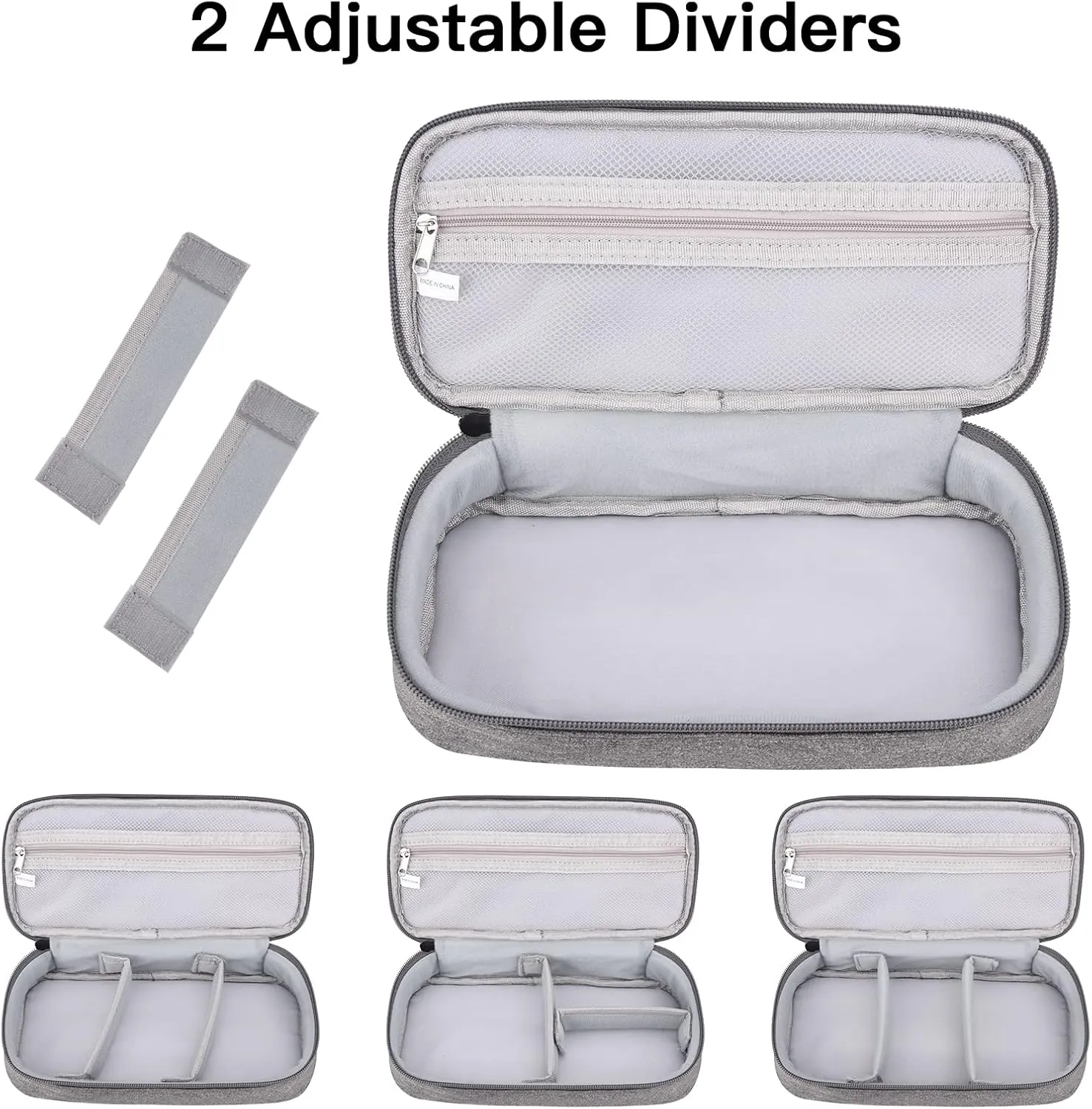 Tech Organizer Travel Case, Electronics Carrying Pouch Bag for Cable, Charger & Cords, External Power Bank, Portable Hard Drive (Dark Grey)