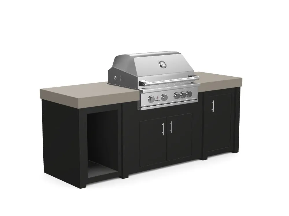 The Sullivan - 92" Outdoor Kitchen Island - Custom Design Ref: N8X1BL