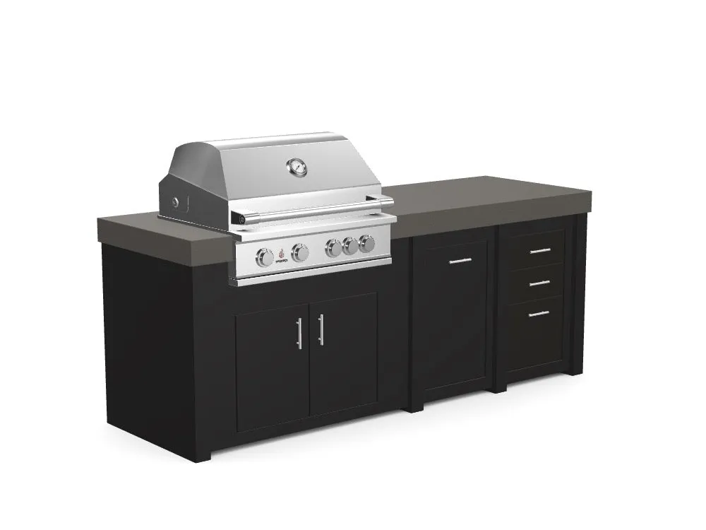 The Sullivan - 92" Outdoor Kitchen Island - Custom Design Ref: ZKNSMO