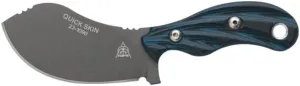 Tops Knives Quick Skin Full Tang Fixed Blade- Black Kydex Sheath w/Beta Loop (Blue/Black G10 Handle)