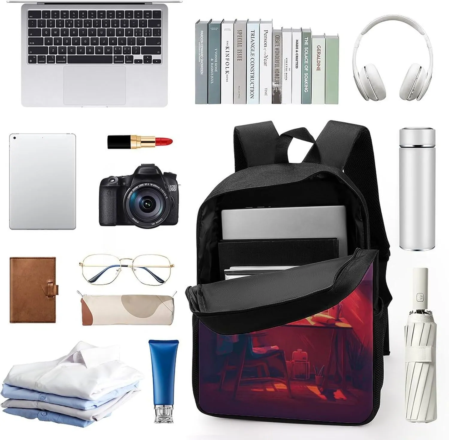 Travel Laptop Backpack Slim Durable Lightweight Back Pack Cute Anime Style Room Small Backpack For Women Men