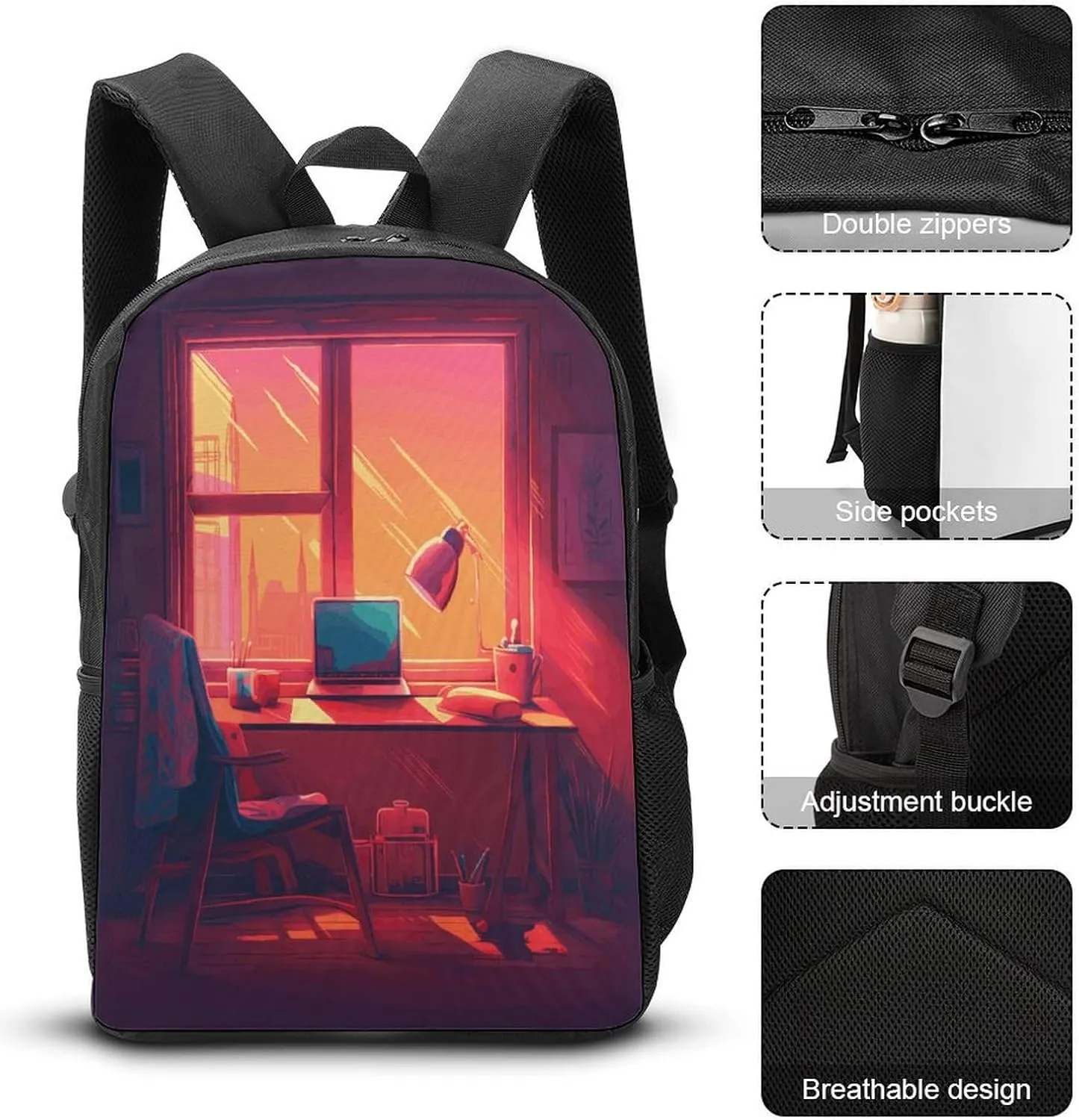 Travel Laptop Backpack Slim Durable Lightweight Back Pack Cute Anime Style Room Small Backpack For Women Men