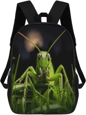 Travel Laptop Backpack Slim Durable Lightweight Back Pack Cute Grasshopper on Grass Small Backpack For Women Men