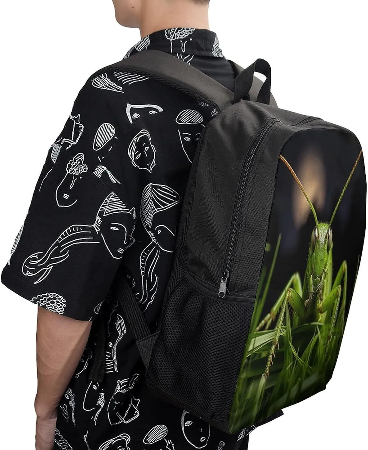 Travel Laptop Backpack Slim Durable Lightweight Back Pack Cute Grasshopper on Grass Small Backpack For Women Men