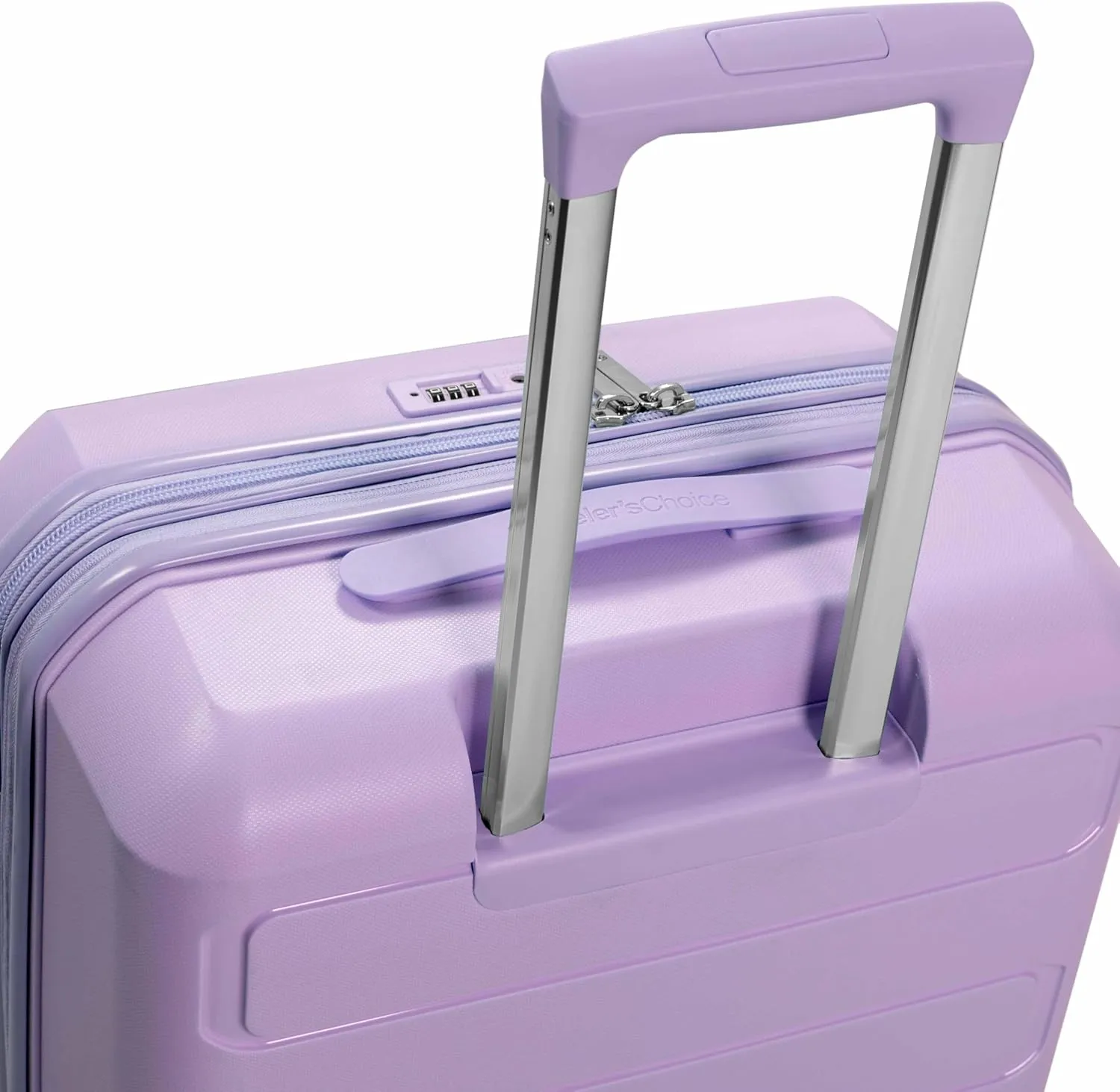 Traveler's Choice Pagosa Indestructible Hardshell Expandable Spinner Luggage, Lavender, Carry-on
