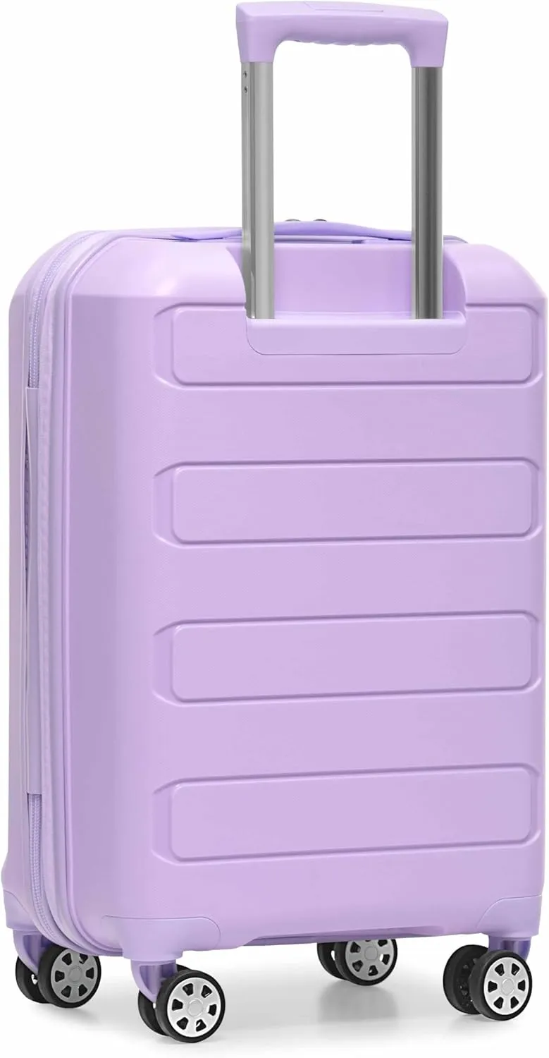 Traveler's Choice Pagosa Indestructible Hardshell Expandable Spinner Luggage, Lavender, Carry-on
