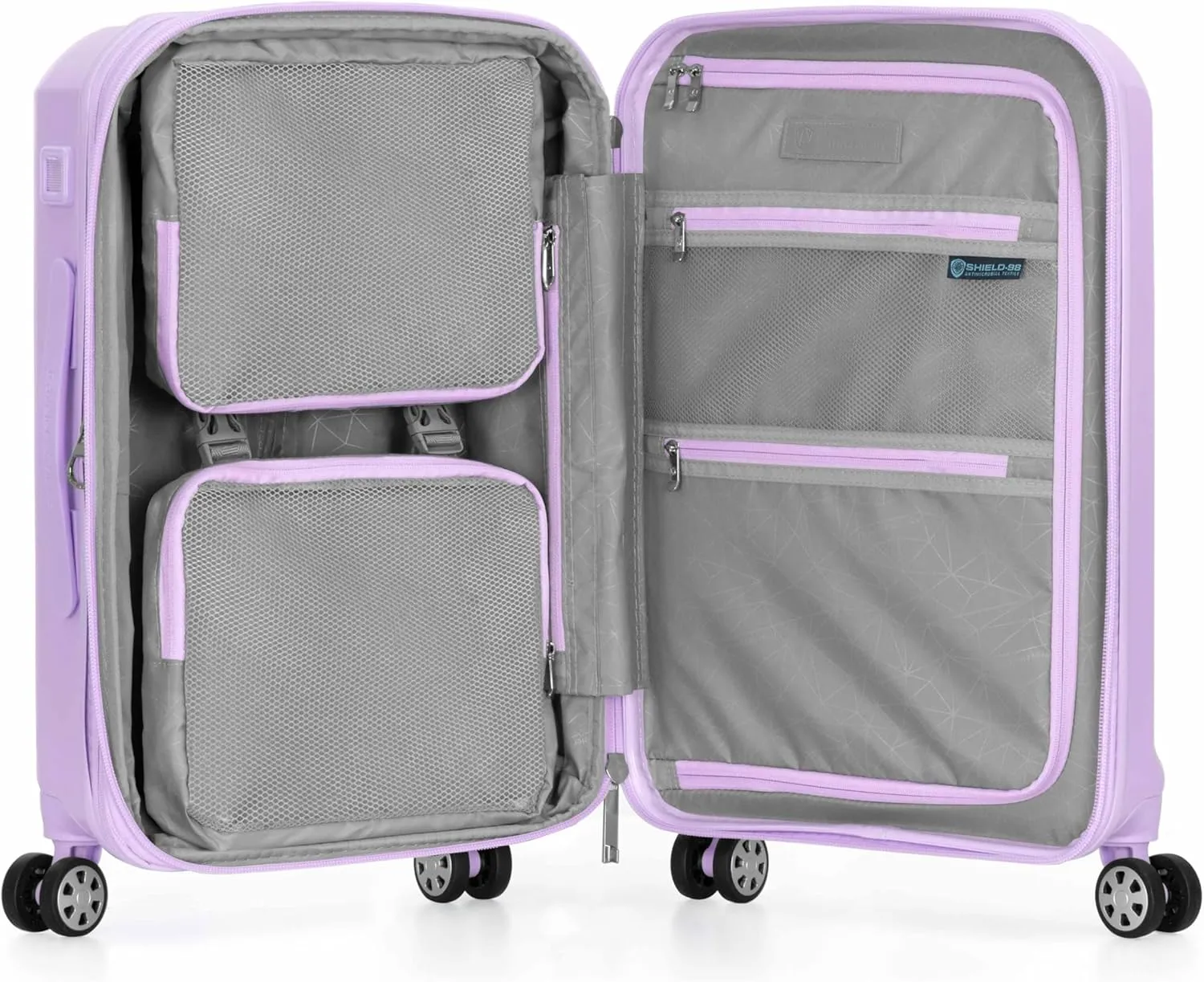 Traveler's Choice Pagosa Indestructible Hardshell Expandable Spinner Luggage, Lavender, Carry-on