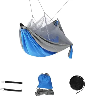 TRY & DO Camping Hammock with Net Mosquito Lightweight Nylon Fabric Travel Hammock for Backpacking, Travel, Beach, Backyard,Hiking