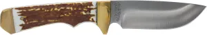 Uncle Henry 182UH Elk Hunter Next Gen 8.4in High Carbon S.S. Fixed Blade Knife with a 3.8in Drop Point and Staglon Handle for Outdoor Survival, Camping and Hunting