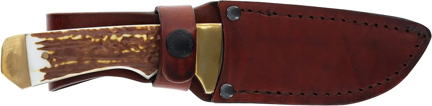 Uncle Henry 182UH Elk Hunter Next Gen 8.4in High Carbon S.S. Fixed Blade Knife with a 3.8in Drop Point and Staglon Handle for Outdoor Survival, Camping and Hunting