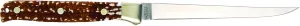 Uncle Henry Next Gen 167UH Steelhead and 168UH Walleye Fixed Blade Fillet Knives with High Carbon S.S. Blades, Staglon Handles and Leather Sheath for Fishing, Filleting, Survival, Camping, and Outdoor