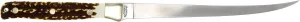 Uncle Henry Next Gen 167UH Steelhead and 168UH Walleye Fixed Blade Fillet Knives with High Carbon S.S. Blades, Staglon Handles and Leather Sheath for Fishing, Filleting, Survival, Camping, and Outdoor