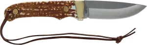 Uncle Henry PH1N Pro Hunter Next Gen 8.1in High Carbon S.S. Fixed Blade Knife with a 3.6in Clip Point and Staglon Handle for Outdoor Survival, Camping and Hunting