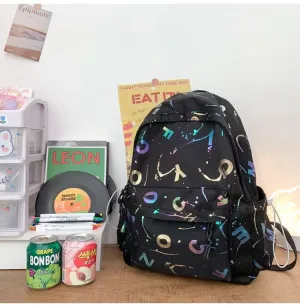 Unisex Lightweight Printed School Backpack – Trendy Bag with Wide Straps