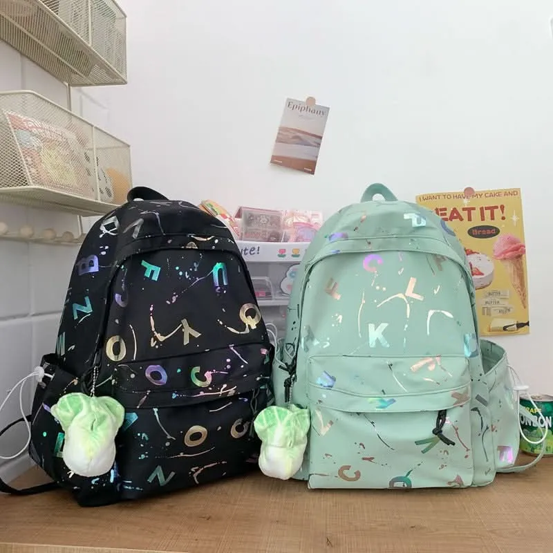 Unisex Lightweight Printed School Backpack – Trendy Bag with Wide Straps