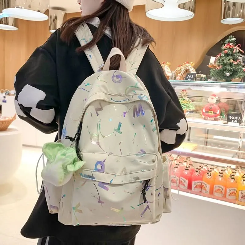 Unisex Lightweight Printed School Backpack – Trendy Bag with Wide Straps