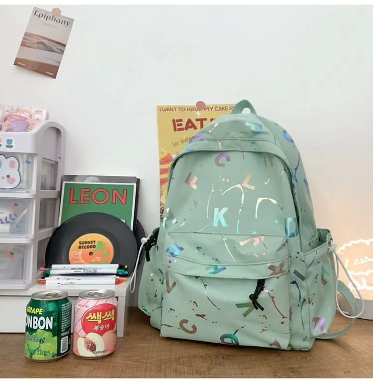 Unisex Lightweight Printed School Backpack – Trendy Bag with Wide Straps