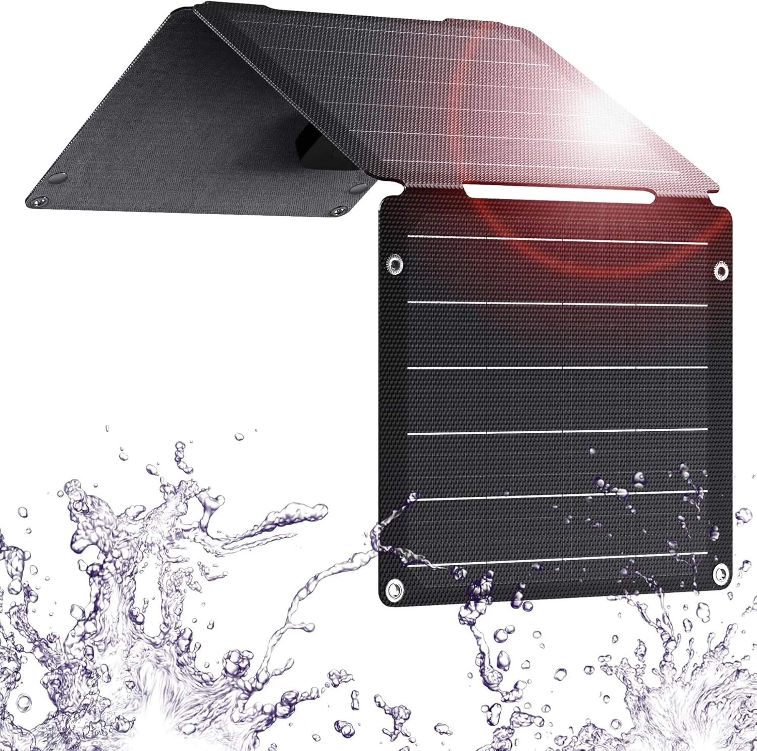 [USB-C and USB-A] BigBlue Lightweight 21W Solar Panel Charger, Portable Foldable Solar Phone Charger with IP68 Waterproof for Camping, Compatible with iPhone, Samsung Galaxy, Tablets, Power Bank etc