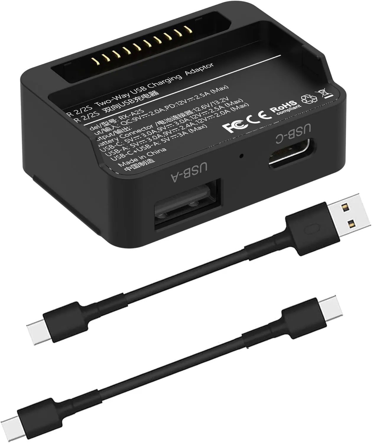 USB Charging Adapter Compatible with DJI Mavic Air 2 and 2s PD Quick Charge Bidirectional Charging Mini Size Lightweight USB A and USB C Charger