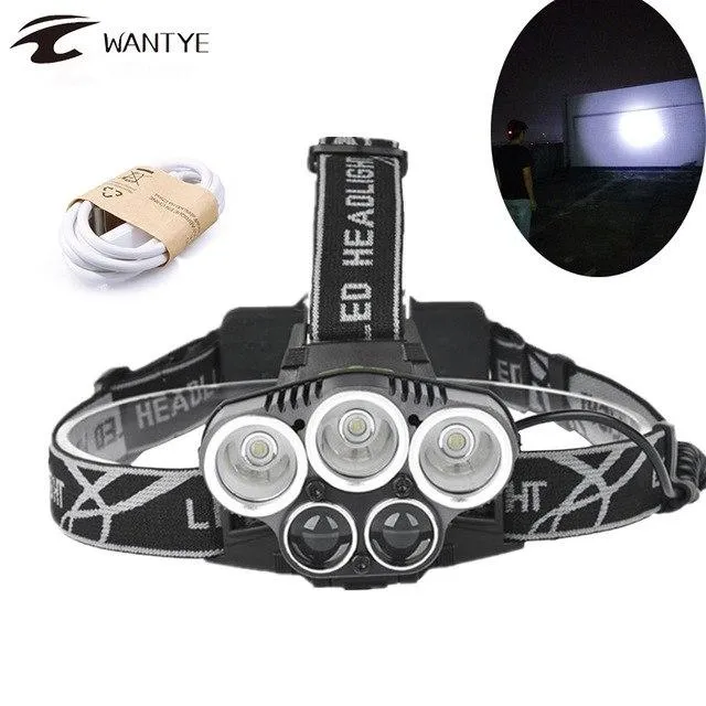 USB Rechargerable 3T6 2R5 Flashlight LED Headlamp 15000LM 6Mode Headlight Head Torch For Fishing light 18650 Battery USB charger