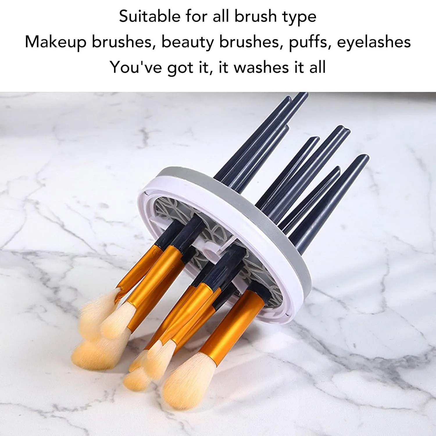 USB Visible Quick Dry Automatic Portable Electric Makeup Brush Cleaner Machine for All Size Cosmetic Brushes (Pink)