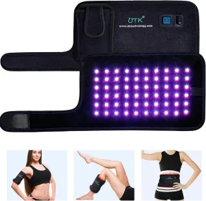 UTK Blue & Red Light Therapy for Body, Near Infrared Light Therapy Wrap Pad, 8" X 13" Red Light Therapy Device with Pulse for Muscle Pain Relief, Improves Mood, Timer Function & Flexible Strap