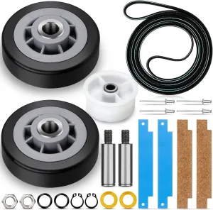 Valchoose 12001541 303373K Maytag Dryer Drum Roller Kit, Upgraded WP33002535 Drum Belt Durable, 6-3700340 Idler Pulley, 306508 Dryer Tumbler Bearing Kit, Squeal No More Maytag Dryer Parts