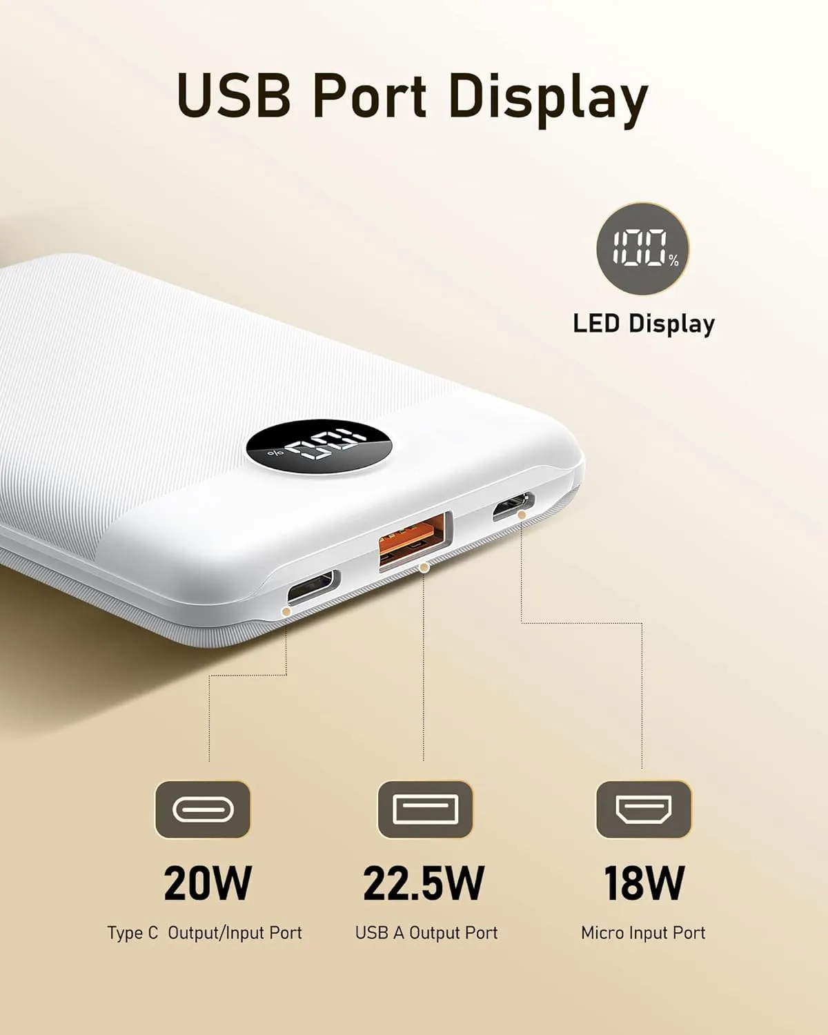 VEEKTOMX Mini Power Bank 10000mAh, 22.5W Fast Charging Small Portable Charger with PD 3.0 & QC 3.0,USB C Slim Compact iPhone Charger, Dual Output Compatible with iPhone, Samsung,Travel Must Haves