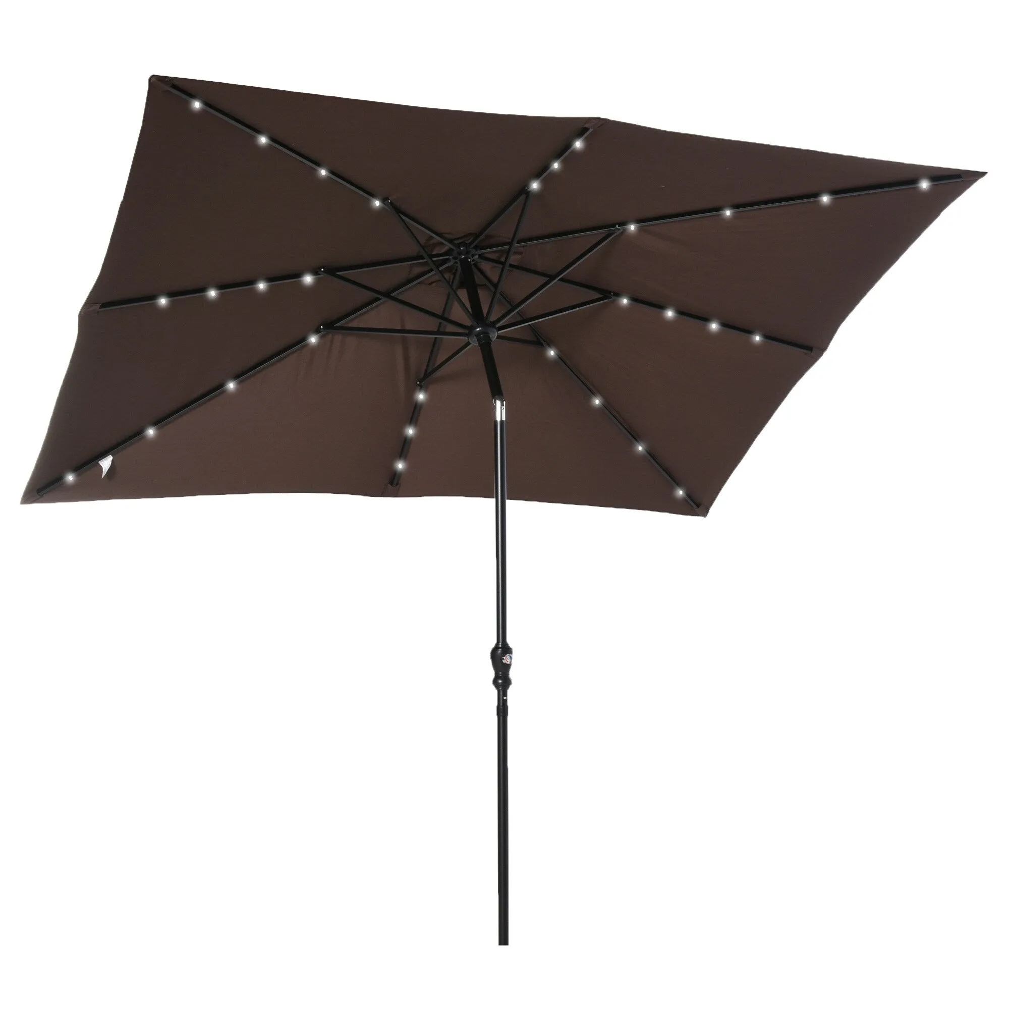 Versatile Outdoor Umbrella with LED Lights and Adjustable Features for Relaxation