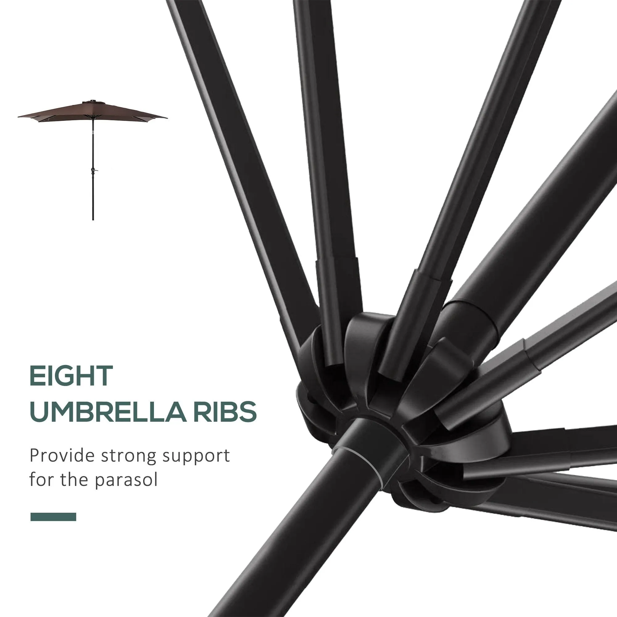 Versatile Outdoor Umbrella with LED Lights and Adjustable Features for Relaxation