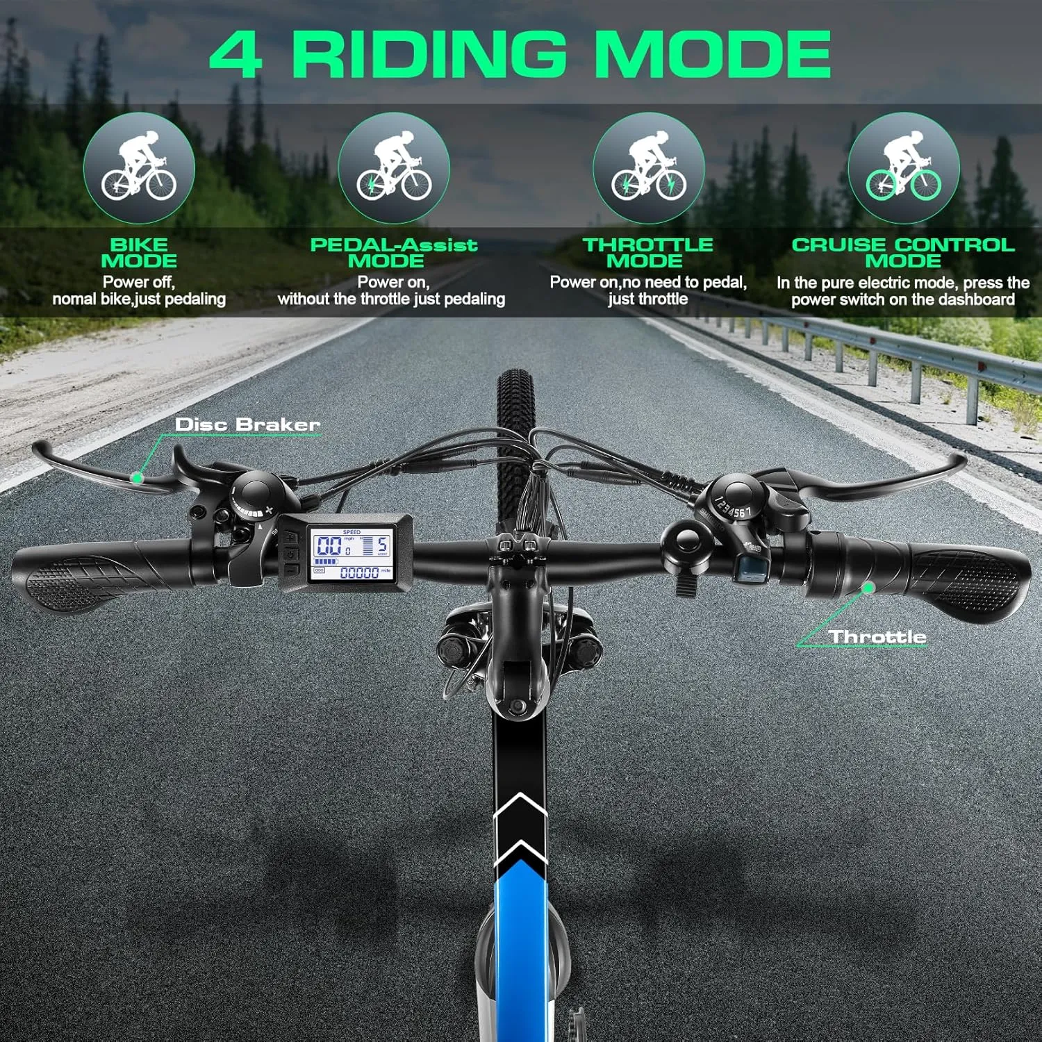 Vivi Electric Bike for Adults, Peak 780W Ebike 26" Electric Mountain Bike, 22MPH Adult Electric Bicycles Commuter Ebike with 48V Battery, Up to 50 Miles, Cruise Control, 21 Speed, UL 2849 Certified