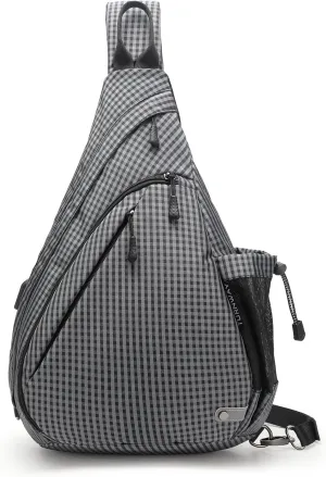 Water-Proof Sling bag/Crossbody Backpack/Shoulder Bag with USB Charging Port for Travel, Hiking, Cycling, Camping