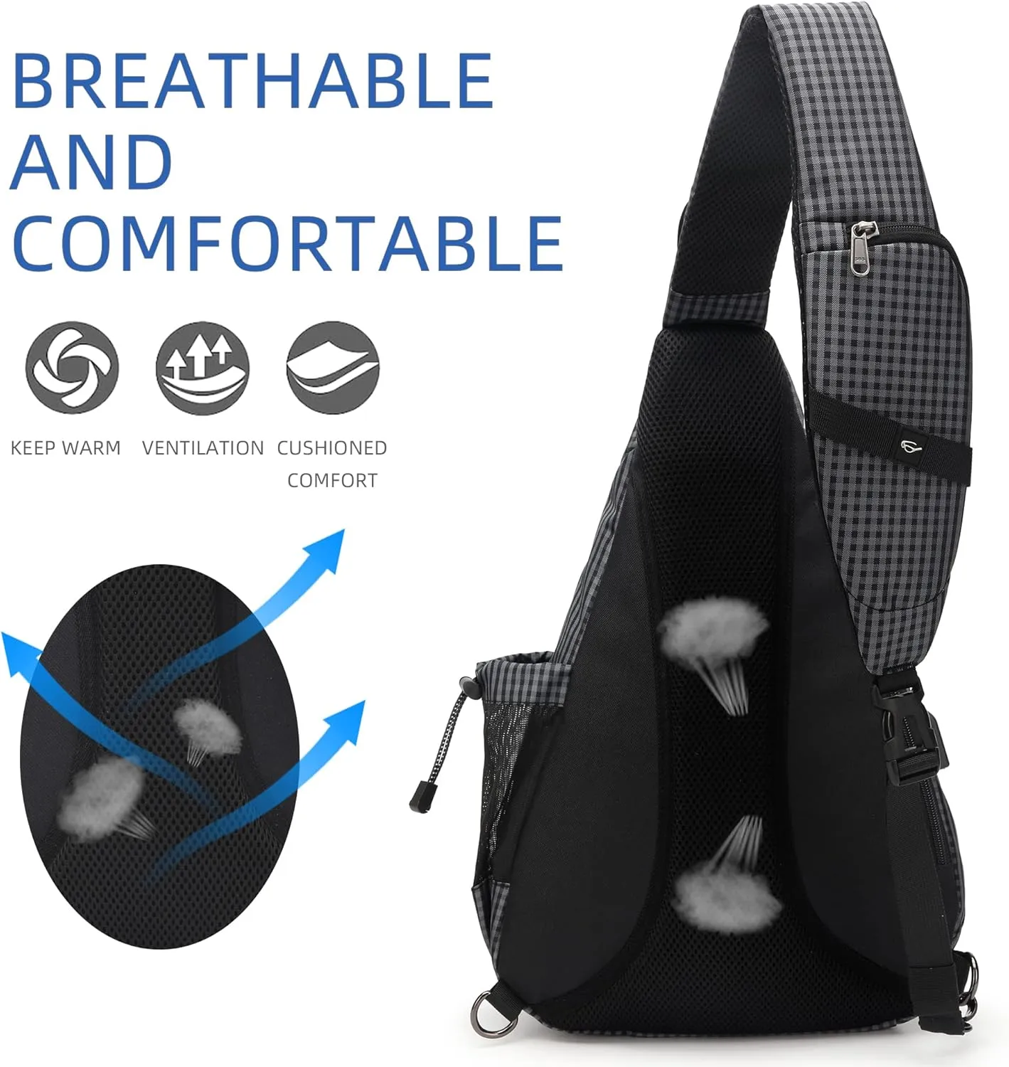 Water-Proof Sling bag/Crossbody Backpack/Shoulder Bag with USB Charging Port for Travel, Hiking, Cycling, Camping