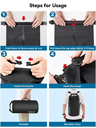 Waterproof Dry Bag for Women Men,5L Roll Top Lightweight Dry Storage Bag
