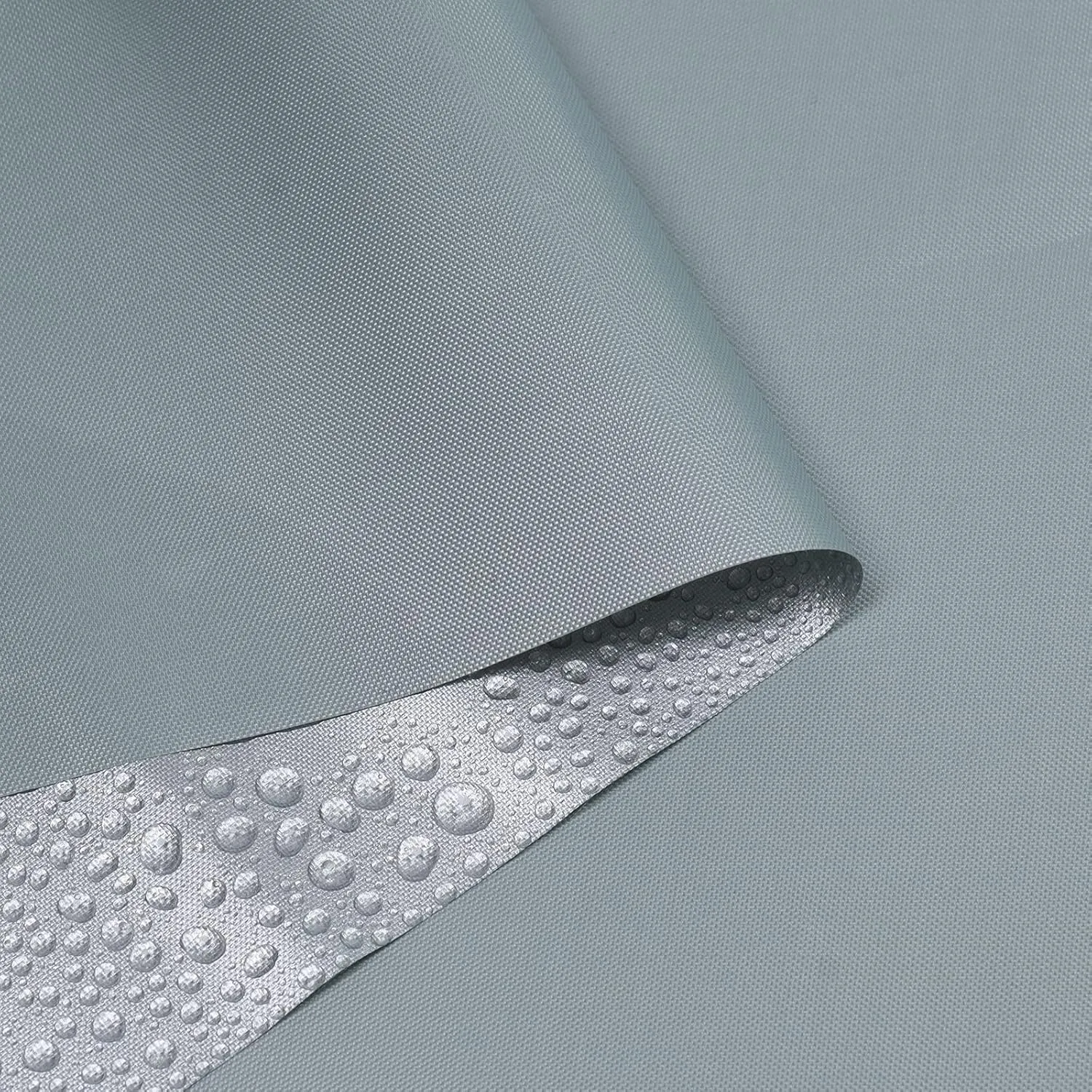 Waterproof UV Sun Protection Canvas Fabric, UPF 50  Silver Backing 210 Denier Canvas Fabric for Outdoor/Indoor, Awning, Tent, Sunbrella, Camping, DIY Craft, 60" Wide, Sold by The Yard(Gray)