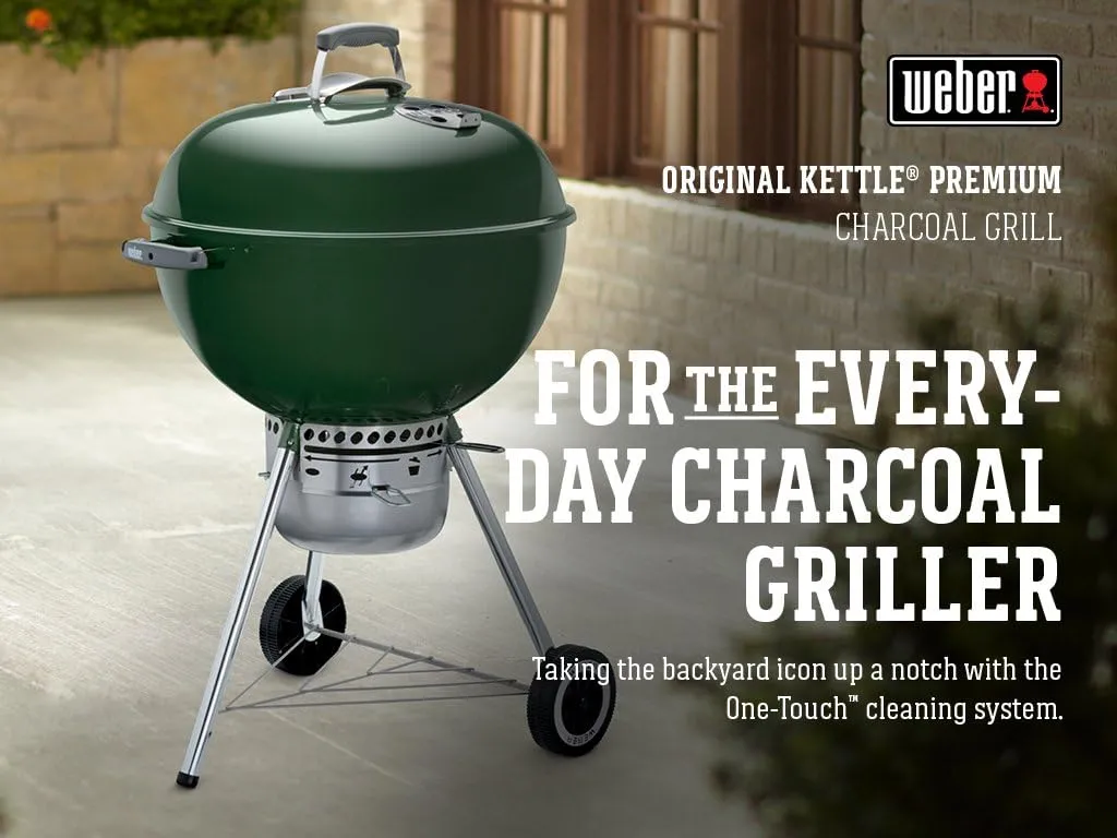 Weber Original Kettle Premium Charcoal Grill, 22-Inch, Green