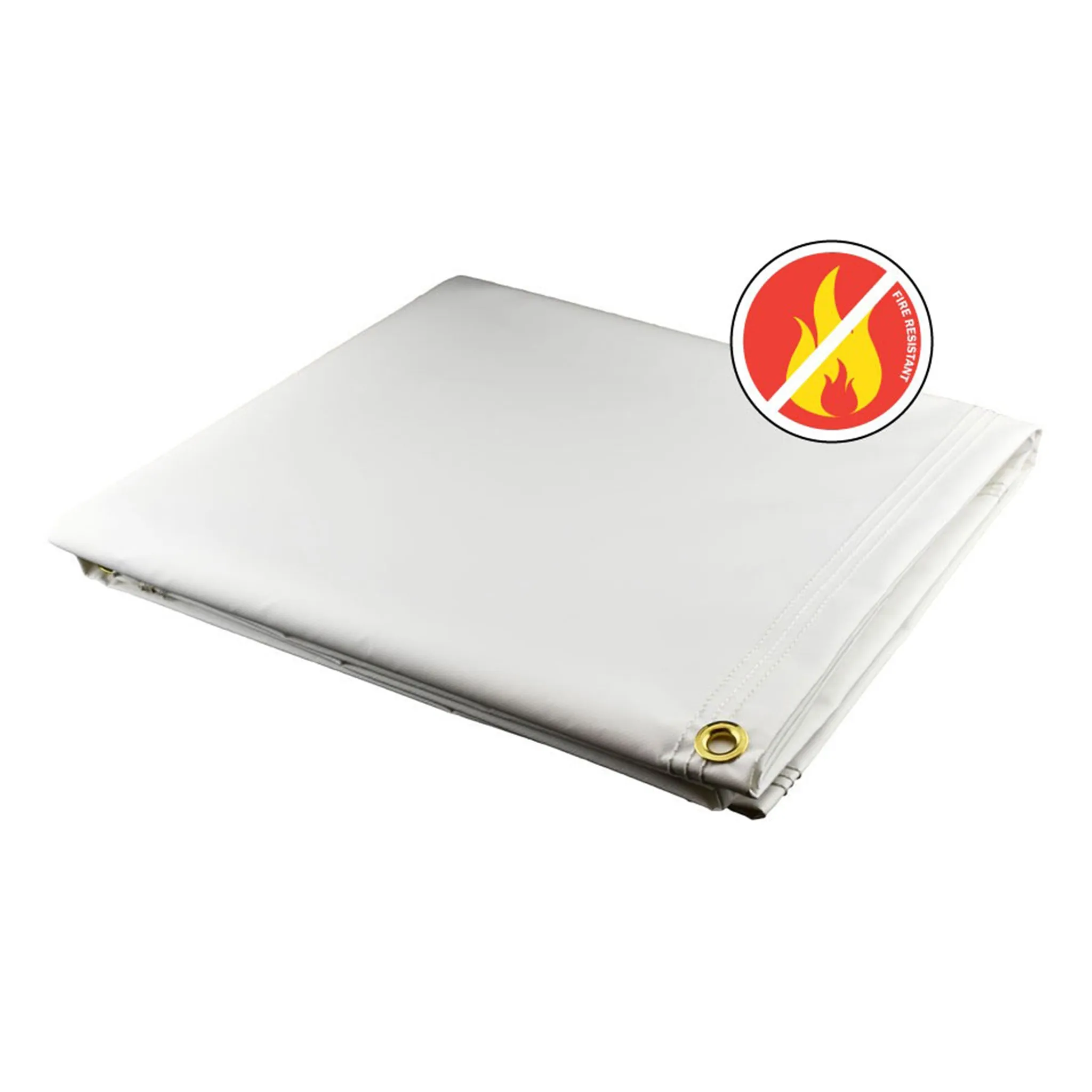 White Fire Retardant Vinyl Tarps - 18 oz