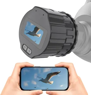 WiFi Electronic Eyepiece,Telescope and Microscope Accessories,Telescope Image HD Amplifier,2K Video Recording,Camera Recording Via App,Built-in WiFi,25mm-50mm Eyepiece (64GB w/Screen)