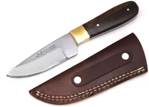 Wild Turkey Handmade Collection Fixed-Blade Wood Handle Full Tang Skinner Knife w/Leather Sheath